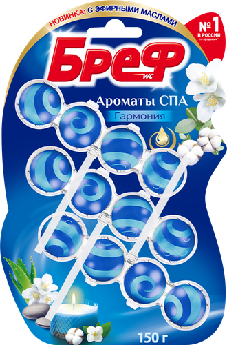 Туалетный блок БРЕФ Ароматы СПА Гармония 150г, 3шт, картинка