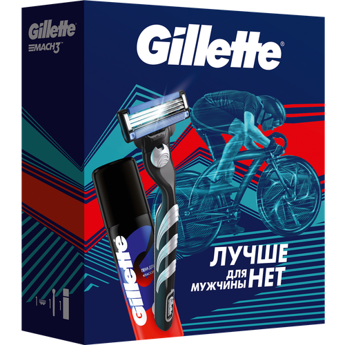 Набор подарочный GILLETTE Mach3 Бритва с 1 сменной кассетой+Пена для бритья, 50мл, фото