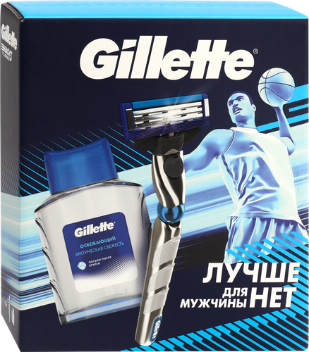 Набор подарочный GILLETTE Mach3 Turbo 3D Бритва+Лосьон после бритья Arctic Ice, 50мл, фотография