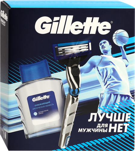 Набор подарочный GILLETTE Mach3 Turbo 3D Бритва+Лосьон после бритья Arctic Ice, 50мл, вид