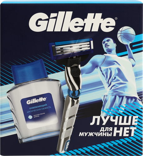 Набор подарочный GILLETTE Mach3 Turbo 3D Бритва+Лосьон после бритья Arctic Ice, 50мл, изображение