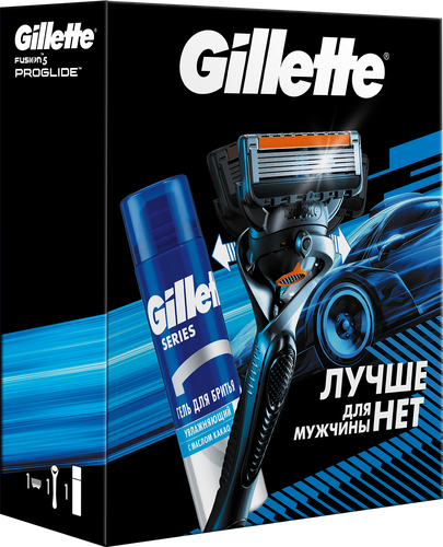 Набор подарочный GILLETTE Mach3 ProGlide Flexball Бритва и гель для  бритья увлажняющий Масло какао, 200мл, фотография