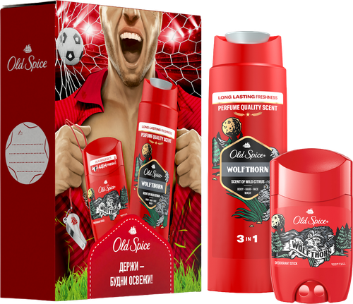 Набор подарочный OLD SPICE Wolfthorn Дезодорант твердый, 50мл, Гель для душа Capitan, 250мл, фото