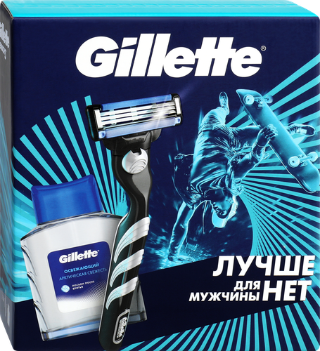 Набор подарочный GILLETTE Mach3 Бритва с 1 сменной кассетой+Лосьон после  бритья GILLETTE Arctic Ice, 50мл, изображение