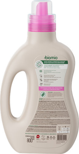Кондиционер для белья BIOMIO Пион, лесные ягоды, 800мл, крупный план