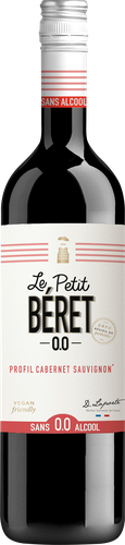 Вино безалкогольное LE PETIT BERET Cabernet Sauvignon, 0.75л, крупный план