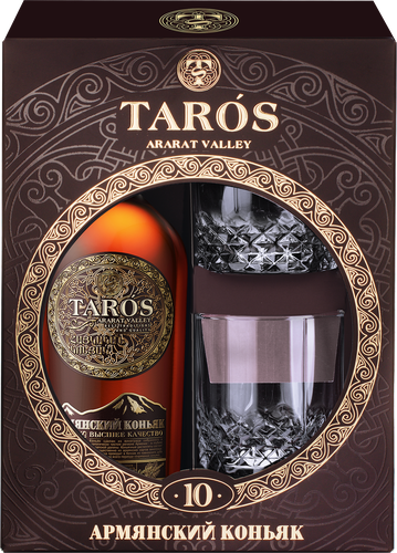 Коньяк TAROS Армянский марочный КС 10 лет 40%, п/у, 0.5л, изображение
