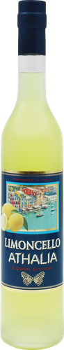 Ликер LIMONCELLO ATHALIA 25%, эмульсионный, 0.5л, крупный план