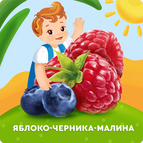 Пастилки фруктовые детские АГУША Конструктор, яблоко, черника и малина, с 12 месяцев, 12г, изображение