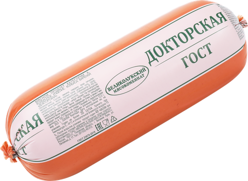Колбаса вареная МК ВЕЛИКОЛУКСКИЙ Докторская ГОСТ, весовая, фотография