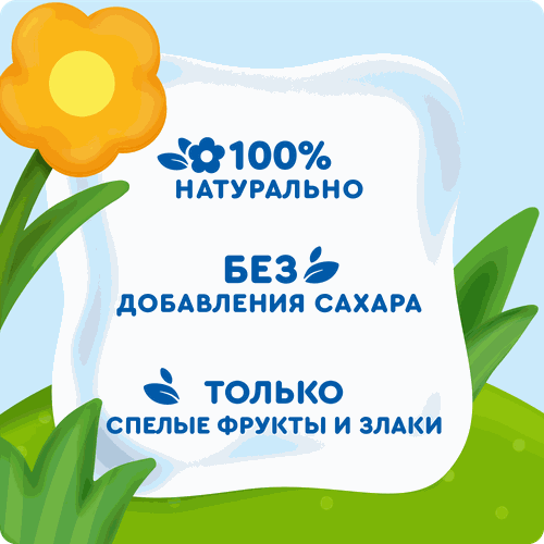 Пюре фруктово-злаковое детское АГУША Яблоко, банан, клубника и земляника со злаками, с 12 месяцев, 160г, вид