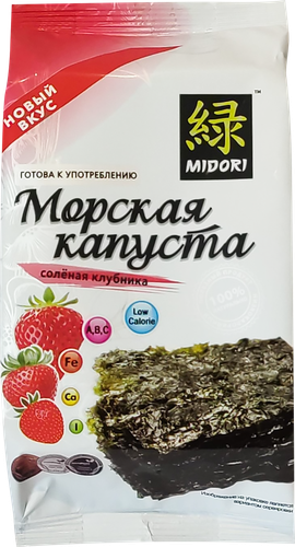 Морская капуста MIDORI Соленая клубника, жареная в кунжутном масле, 5г, фотография