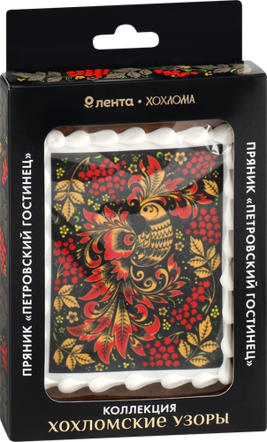 Пряник ЛЕНТА Русские узоры Хохлома, 100г, крупный план
