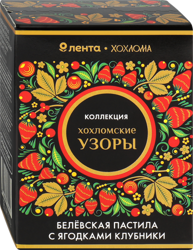 Пастила ЛЕНТА Русские узоры Хохлома Белевская воздушная с клубникой, 100г, изображение