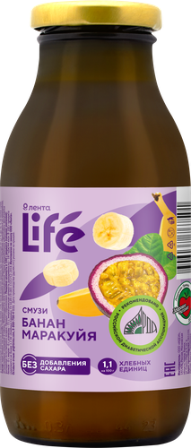 Смузи ЛЕНТА LIFE Банан, маракуйя, 0.3л, изображение