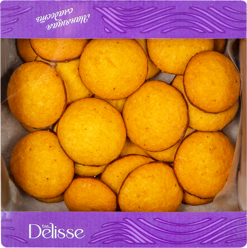 Печенье бисквитное DELISSE со вкусом апельсина, с кондитерской глазурью, 300г, изображение
