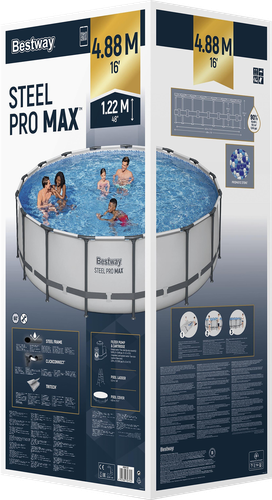 Бассейн каркасный BESTWAY Steel Pro Max 488x122см 19480л, с фильтром-насосом, Арт. 5612Z, картинка