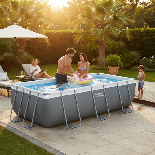Бассейн каркасный BESTWAY 404x201x100см 6478л, с фильтром-насосом и лестницей, Арт. 56441, детальное фото