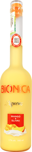 Ликер BIONICA Манго-сливки 17%, эмульсионный, 0.5л, крупный план
