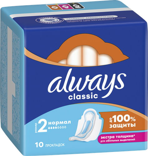 Прокладки ALWAYS Classic толстые синг размер 2, фотография