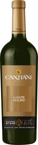 Вино CANTIANI Алиготе Рислинг Рейнский белое сухое, 0.75л, крупный план