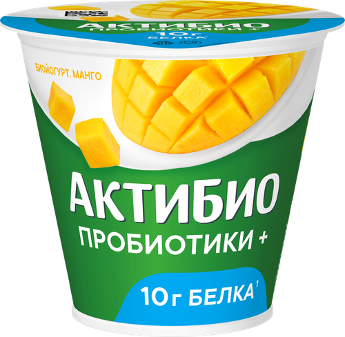 Йогурт АКТИБИО с манго 3%, без змж, 220г, детальное фото