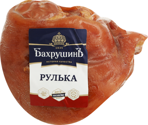 Рулька копчено-вареная БАХРУШИНЪ бескостная, весовая, детальное фото