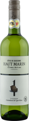 Вино HAUT MARIN Colombard Ugni-blanc Littorine ординарное белое сухое, 0.75л, крупный план
