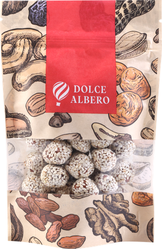 Фундук DOLCE ALBERO жареный, с медом и кунжутом, 120г, изображение