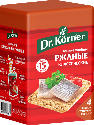 Хлебцы ржаные DR KORNER Классические, 100г, фотография