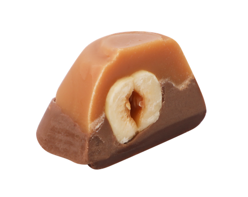 Конфеты SOLEN Milango amber с фундуком, карамельной нугой и молочным шоколадом, 125г, изображение