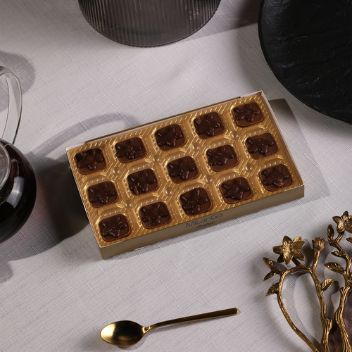 Конфеты SOLEN Milango amber с фундуком, карамельной нугой и молочным шоколадом, 125г, вид