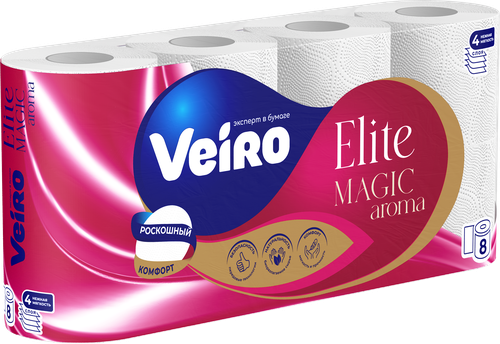Бумага туалетная VEIRO Elite Extra 4-слоя, 8шт, вид