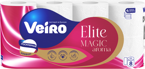 Бумага туалетная VEIRO Elite Extra 4-слоя, 8шт, картинка