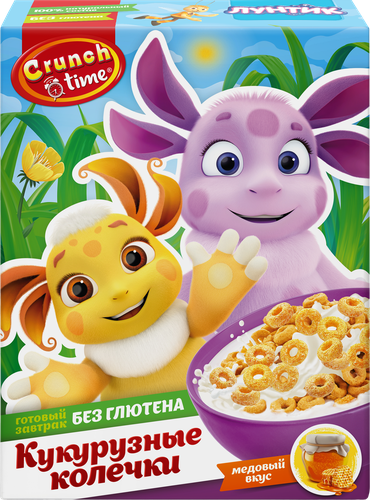Готовый завтрак CRUNCH TIME Лунтик, колечки с медовым вкусом, 170г, изображение