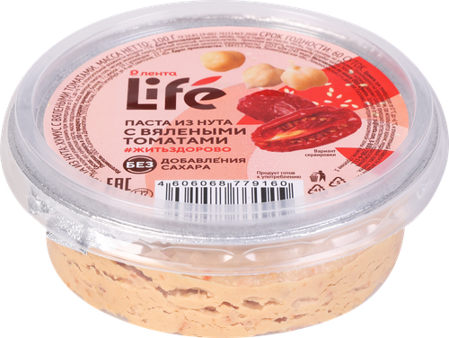Паста из нута ЛЕНТА LIFE с вялеными томатами, 100г, изображение