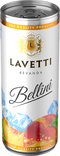 Сидр LAVETTI со вкусом беллини фруктовый ароматизированный газированный сладкий пастеризованный фильтрованный, 0.25л, изображение