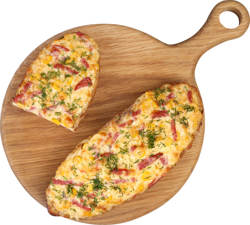 Горбушка с кукурузой и сервелатом, 150г, фотография