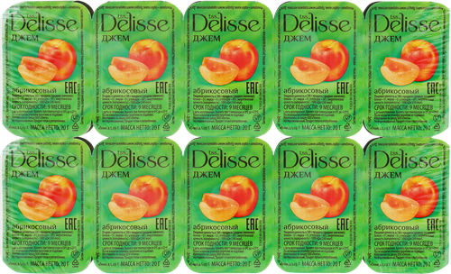 Джем DELISSE Абрикос, 20х20г, крупный план