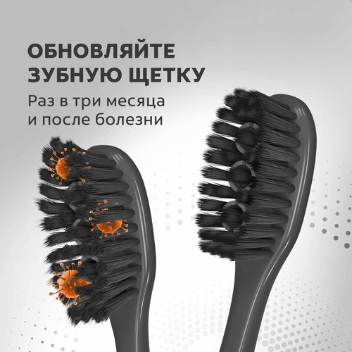 Зубная щетка COLGATE 360 Уголь, средней жесткости, 2шт, изображение