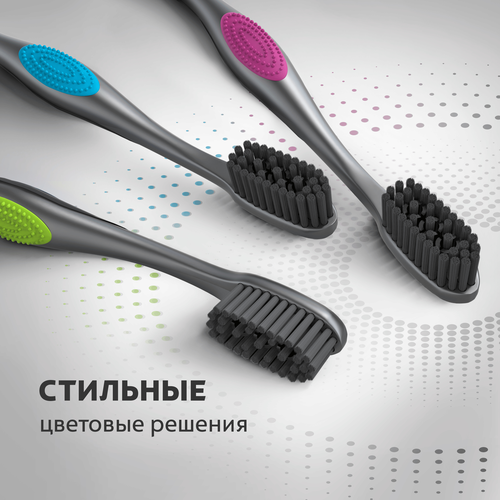 Зубная щетка COLGATE 360 Уголь, средней жесткости, 2шт, изображение
