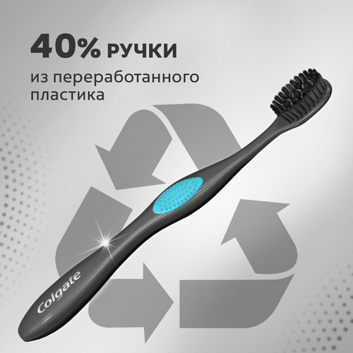 Зубная щетка COLGATE 360 Уголь, средней жесткости, 2шт, фото