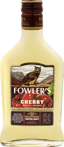 Настойка FOWLER'S Вишня с виски 35%, полусладкая, 0.25л