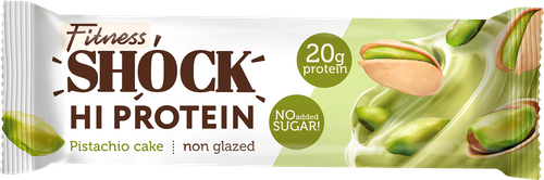 Батончик протеиновый FITNESSHOCK Hi-Protein Фисташковый десерт, неглазированный, 60г, вид