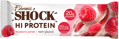 Батончик протеиновый FITNESSHOCK Hi-Protein Малиновый десерт, неглазированный, 60г, детальное фото