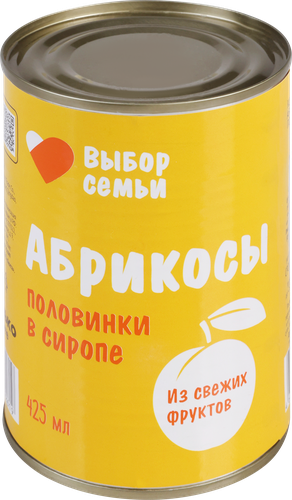 Абрикосы ВЫБОР СЕМЬИ половинки в сиропе, 425мл, изображение