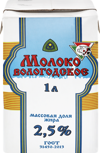 Молоко ультрапастеризованное ИЗ ВОЛОГДЫ 2,5%, без змж, 1000мл, детальное фото