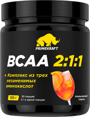 Комплексная пищевая добавка PRIMEKRAFT BCAA 2:1:1 со вкусом апельсиновый спритц, 150г, изображение