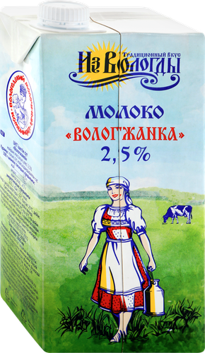 Молоко ультрапастеризованное ВОЛОГЖАНКА 2,5%, без змж, 1000мл, детальное фото