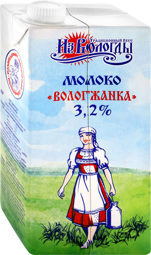 Молоко ультрапастеризованное ВОЛОГЖАНКА 3,2%, без змж, 1000мл, фотография